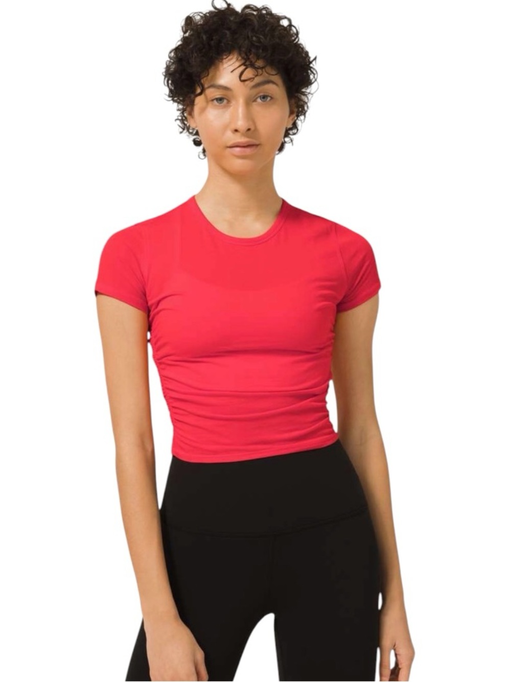 Lululemon all it takes coral crop top size 6